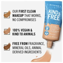 Rimmel KIND & FREE Vegan Foundation 410 Latte 7 Rimmel KIND & FREE Vegan Foundation 410 Latte -Cosmetica Speciaal Winkel 1041364 3