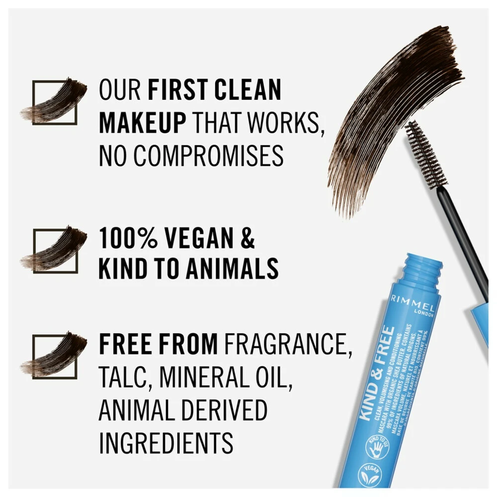 Rimmel KIND & FREE Vegan Mascara 002 Brown 6 Rimmel KIND & FREE Vegan Mascara 002 Brown - Afbeelding 4