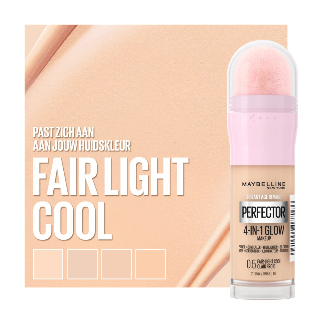 Maybelline Instant Anti-Age Perfector 4-in-1 Glow Fair Light Cool - Primer, Concealer, Highlighter En BB-Cream In één 5 Maybelline Instant Anti-Age Perfector 4-in-1 Glow Fair Light Cool - Primer, Concealer, Highlighter En BB-Cream In één - Afbeelding 3