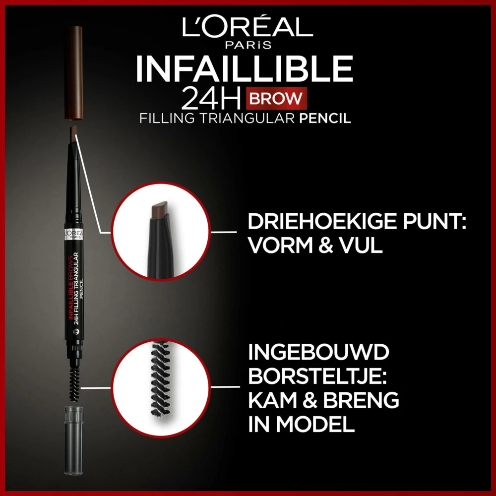 L'Oreal Lu0027Oréal 24H Brow Filling Triangular Pencil 5.0 Light Brunette 5 L'Oreal Lu0027Oréal 24H Brow Filling Triangular Pencil 5.0 Light Brunette - Afbeelding 3